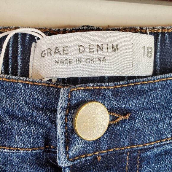 Suzanne Grae Denim Womens Knee Length Denim Bermuda Short 18 - Picture 4 of 6